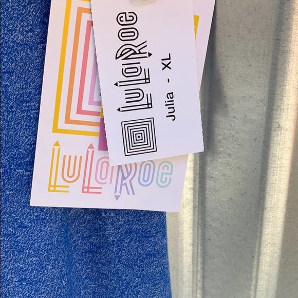 NWT Lularoe Julia Blue Day Dress XL - Picture 7 of 8